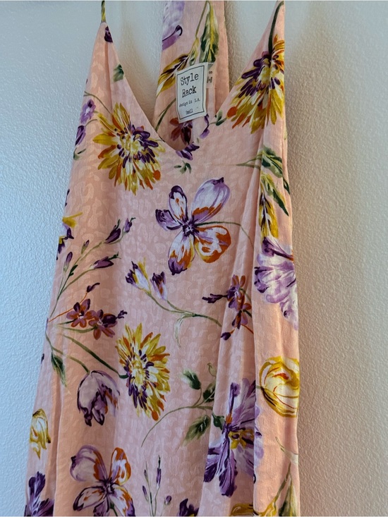 Style Rack Dresses & Skirts - Style Rack Pink Floral Slip Dress with Purple & Yellow Blooms